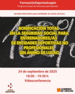 Jornada: Bonificación total en la Seguridad Social para entrenadores/as de entidades deportivas no profesionales sin ánimo de lucro