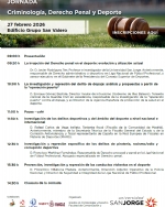 Jornada «Criminología, Derecho Penal y Deporte»