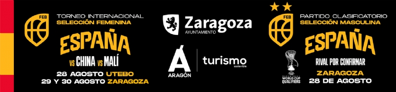 Las selecciones masculina y femenina de baloncesto jugarán en Zaragoza la última semana de agosto