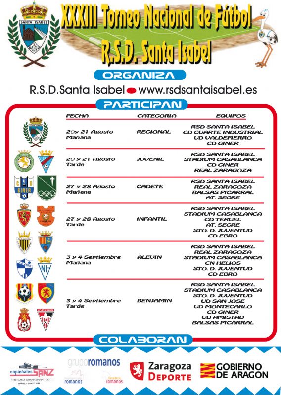 XXXIII Torneo Nacional de Fútbol «R. S. D. Santa Isabel». Categorías Cadete e Infantil