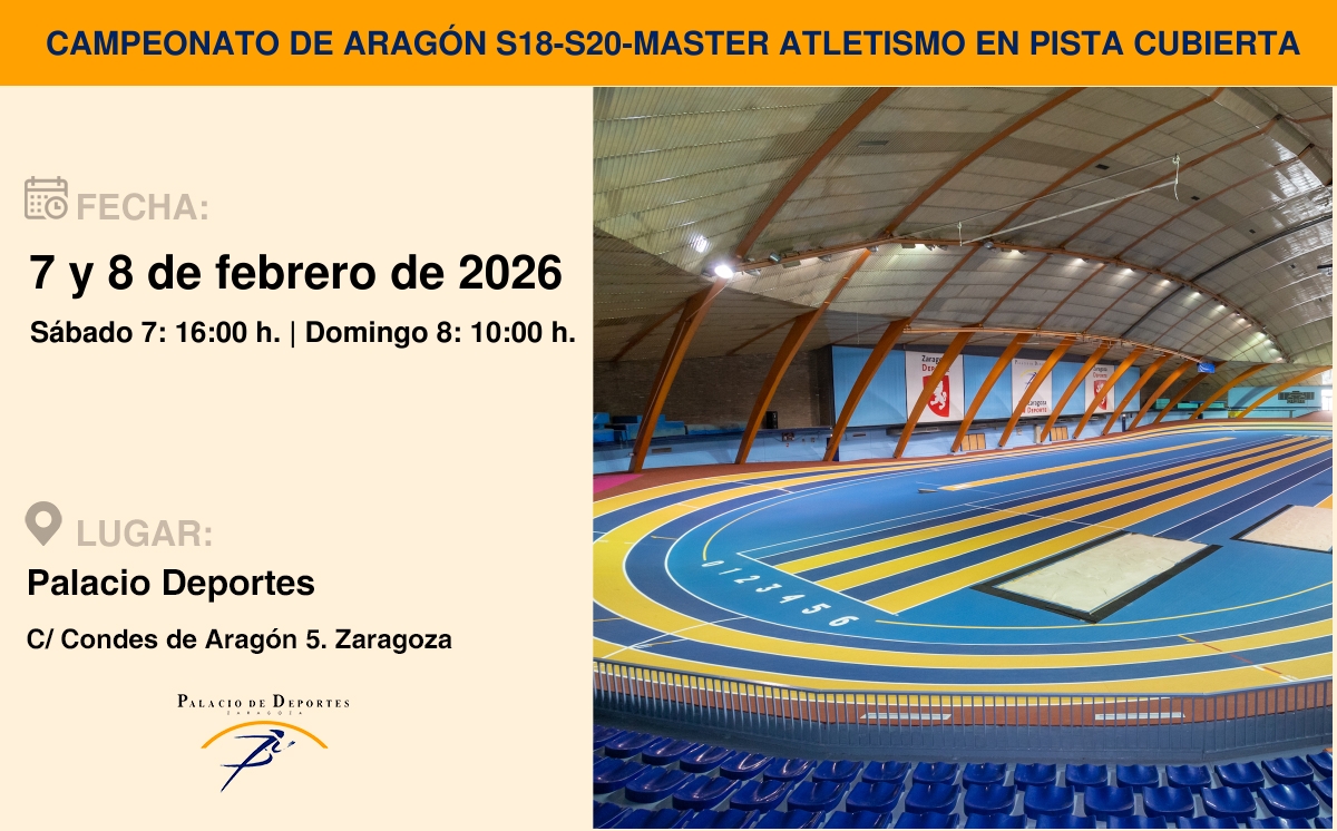 Campeonato de Aragón S18/S20/Master de Atletismo en Pista Cubierta