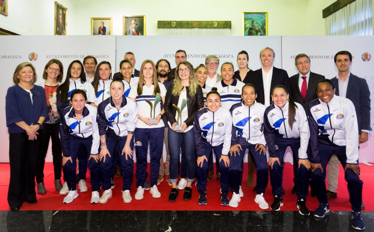 El Ayuntamiento entrega los Premios Zaragoza, Mujer y Deporte 2018 a la patinadora Nerea Langa y al club Sala Zaragoza