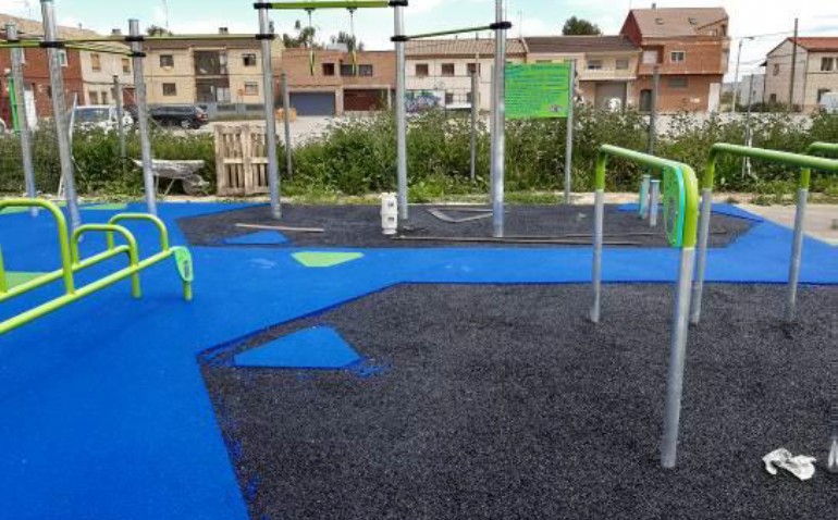 Fase final de las obras del «Street Workout» de Movera