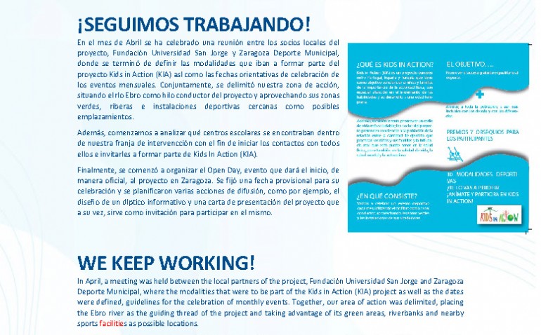 Newsletter #2 del Proyecto «Kids in Action» Mayo 2021