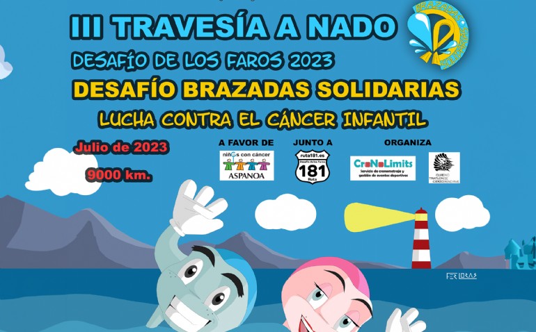 La travesía a nado «Desafío de los Faros ASPANOA 2023» tendrá lugar durante todo el mes de julio