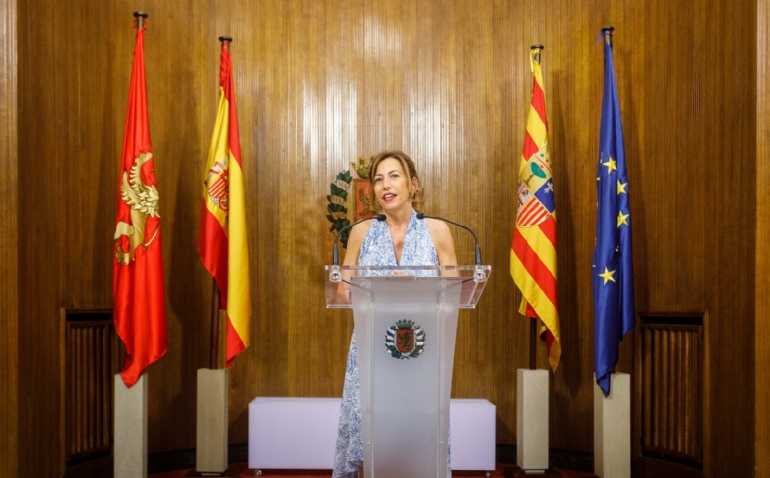 La alcaldesa de Zaragoza, Natalia Chueca, celebra la designación de nuestra ciudad como una de las sedes del Mundial 2030