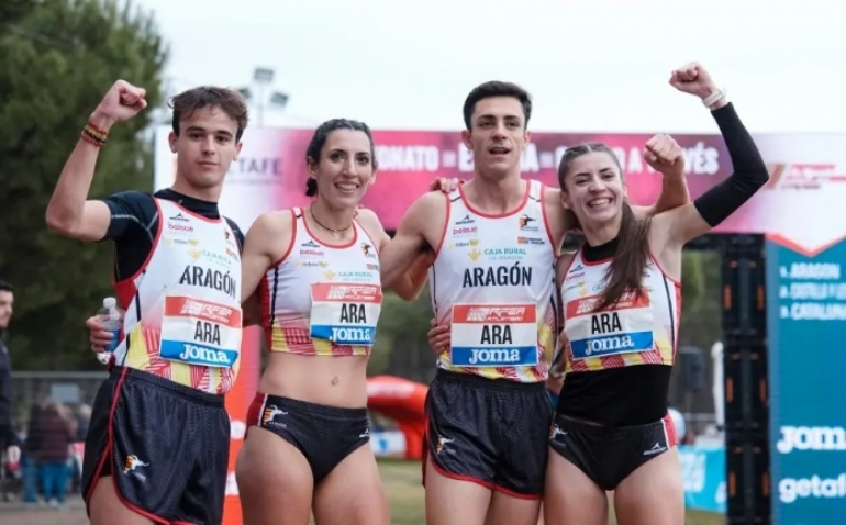 Aragón logra el oro en el relevo mixto del Campeonato de España de campo a través