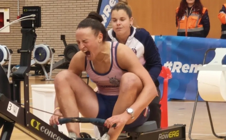 La olímpica zaragozana Esther Briz, campeona de España de Remoergómetro en el CN Helios