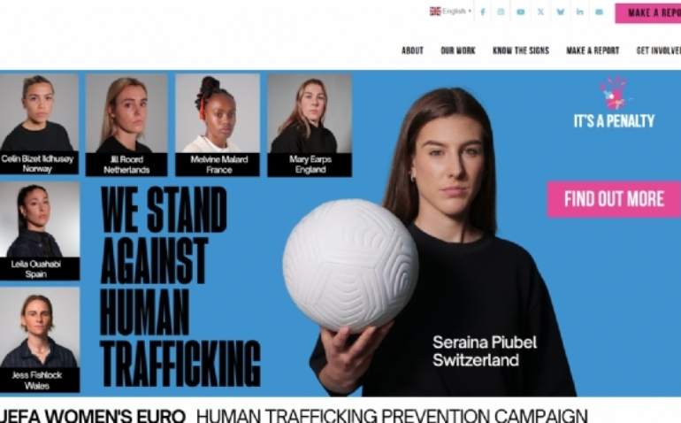 Las futbolistas se unen contra la trata de personas: 