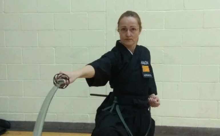 Una zaragozana, quinto dan de iaido: 