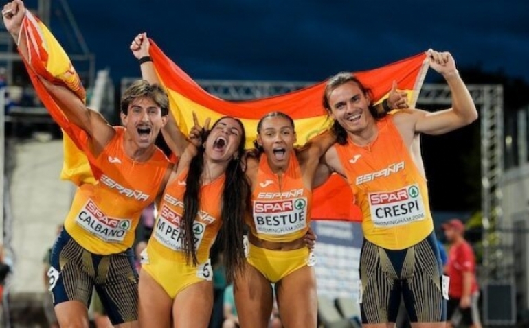 El relevo 4×100 mixto dio la última alegría a España con un bronce en el Europeo