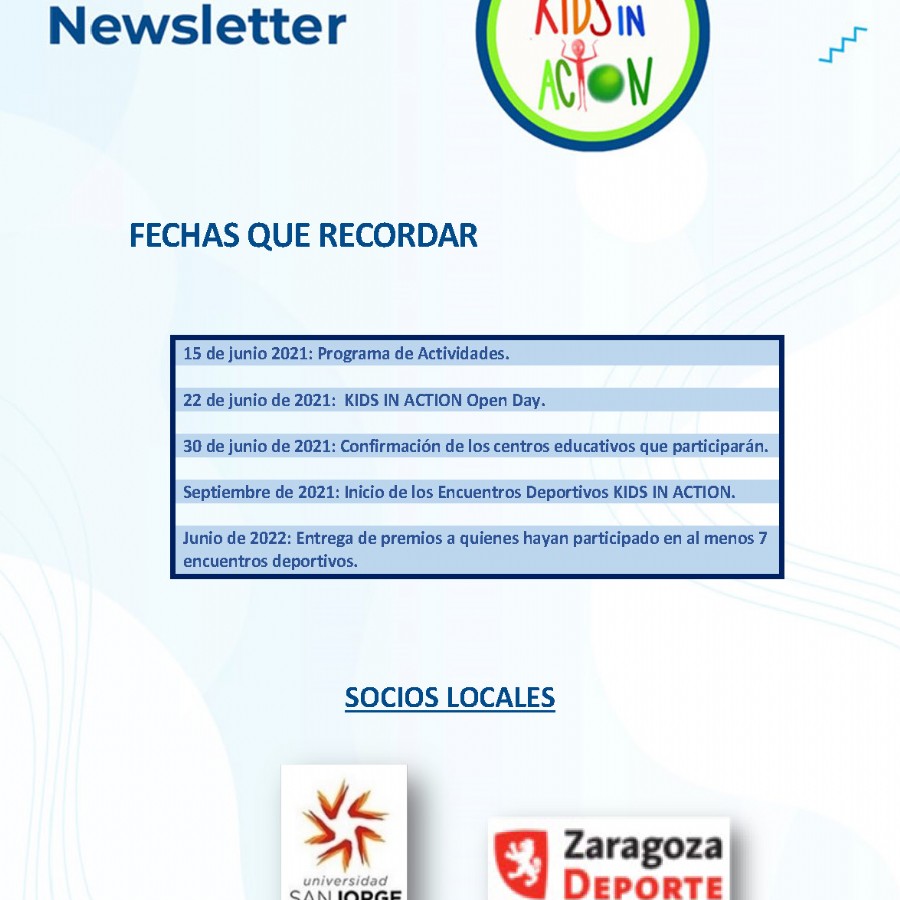 Newsletter #2 del Proyecto «Kids in Action» Mayo 2021