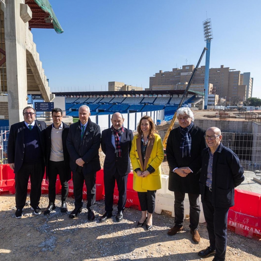 El presidente de la RFEF visita Zaragoza para conocer los avances de la sede hacia la Copa Mundial de la FIFA 2030