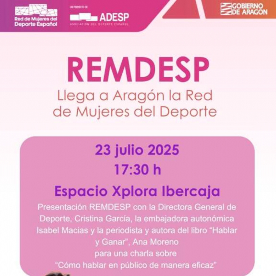 La Red de Mujeres del Deporte en Aragón (REMDESP) se presenta el 23 de julio en Espacio Explora