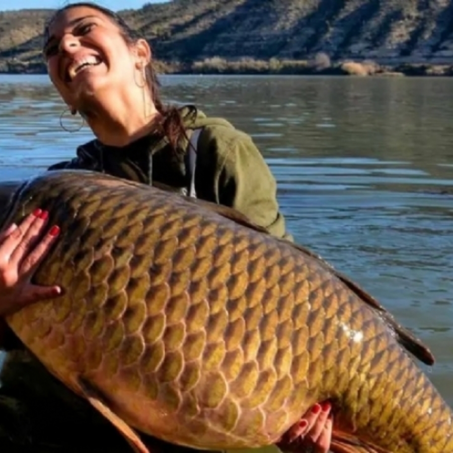 Pesa 50kg y pesca peces de 21: Aroha, la joven zaragozana que conquista el mundo del carpfishing