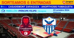 Sorteo de entradas para ver el Casademont Zaragoza - Anorthosis Famagusta [23 octubre 2024]