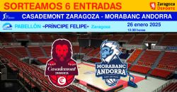 Sorteo de entradas para ver el Casademont Zaragoza - Morabanc Andorra [26 enero 2025]