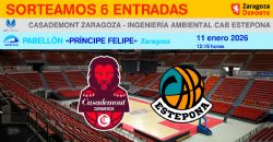 Sorteo de entradas para ver el Casademont Zaragoza - Ingeniería Ambiental CAB Estepona [11 enero 2026]