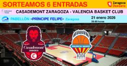 Sorteo de entradas para ver el Casademont Zaragoza - Valencia Basket Club [21 enero 2026]