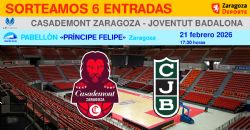 Sorteo de entradas para ver el Casademont Zaragoza - Club Joventut Badalona [21 febrero 2026]