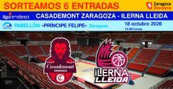 Sorteo de entradas para ver el Casademont Zaragoza - Ilerna Lleida [18 octubre 2026]