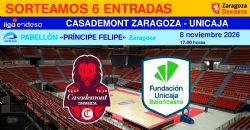 Sorteo de entradas para ver el Casademont Zaragoza - Unicaja [8 noviembre 2026]